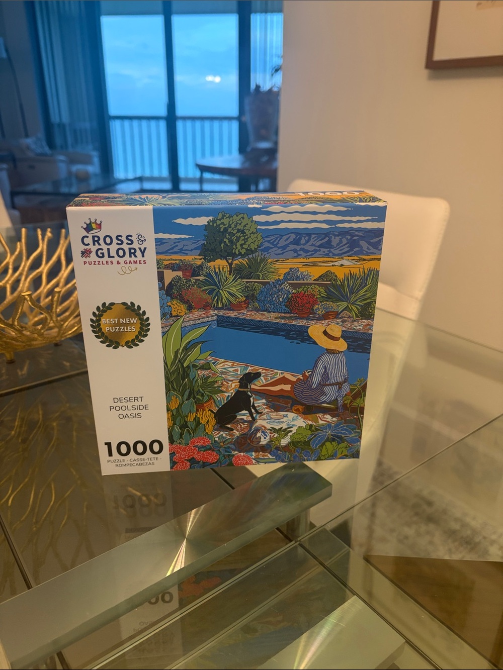 Cross & Glory Desert Poolside Oasis 1000-Piece Puzzle - Blue/Multicolor